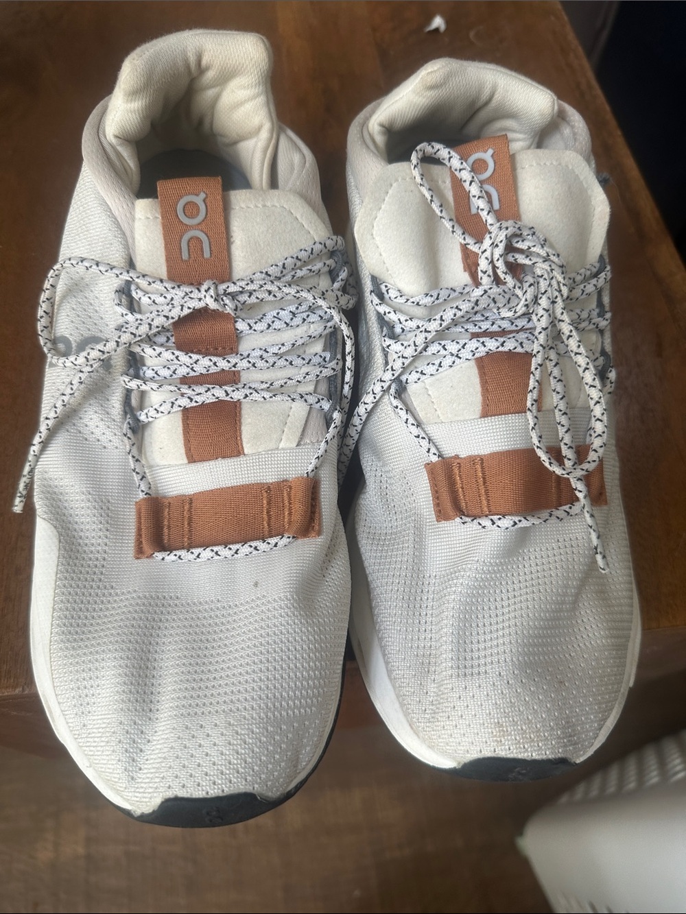 On Running Cream Sneakers with Tan Accents